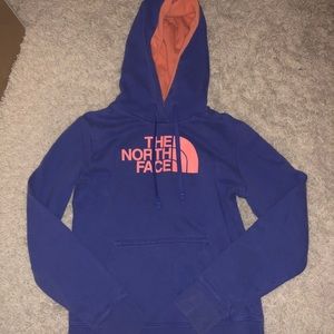 Pink and blue north face hoodie✨